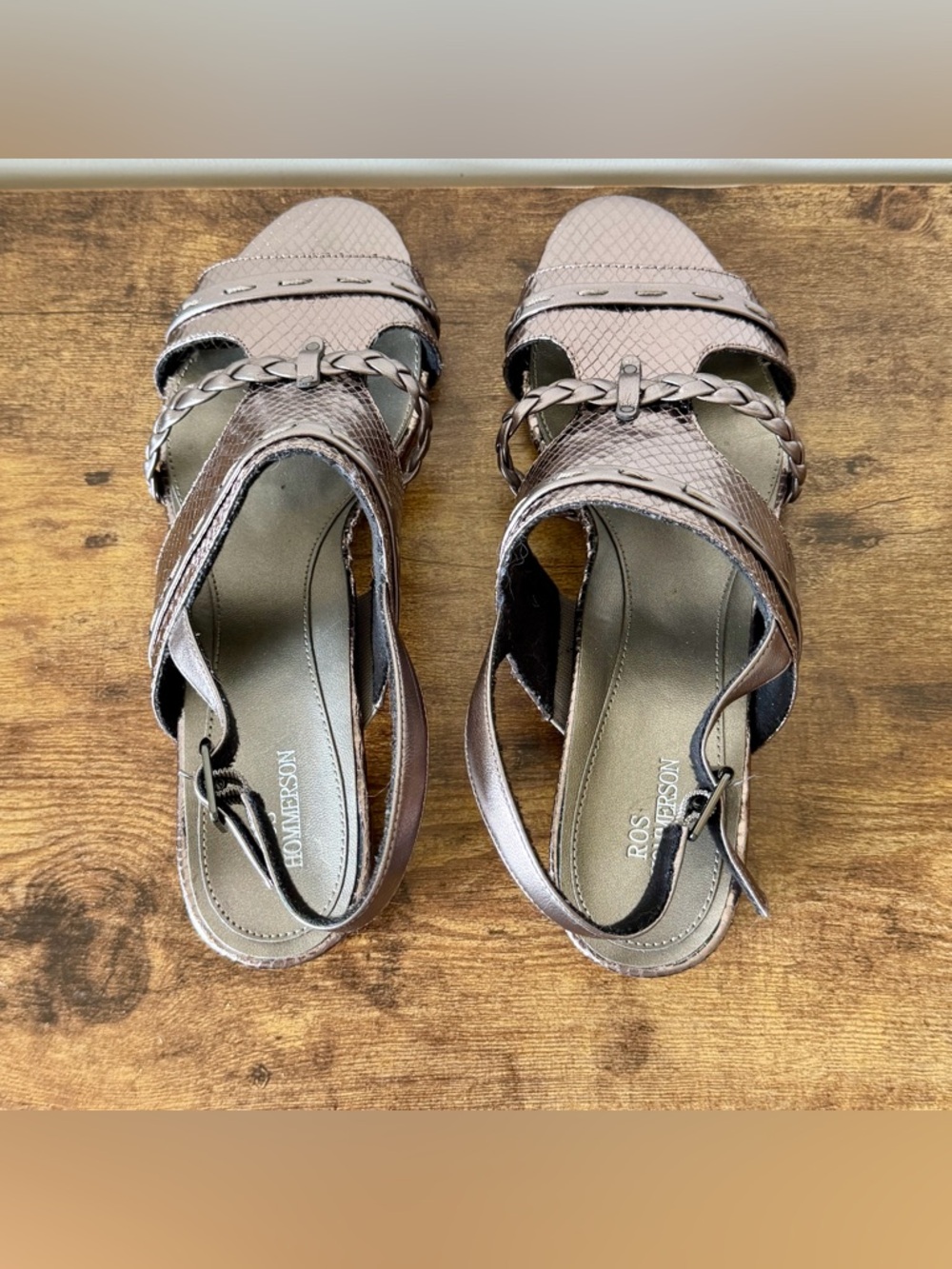 Ros Hommerson Vacay Slingback Heeled Shoes Womens Leather Strappy Sandals Sz 10 - Picture 5 of 10